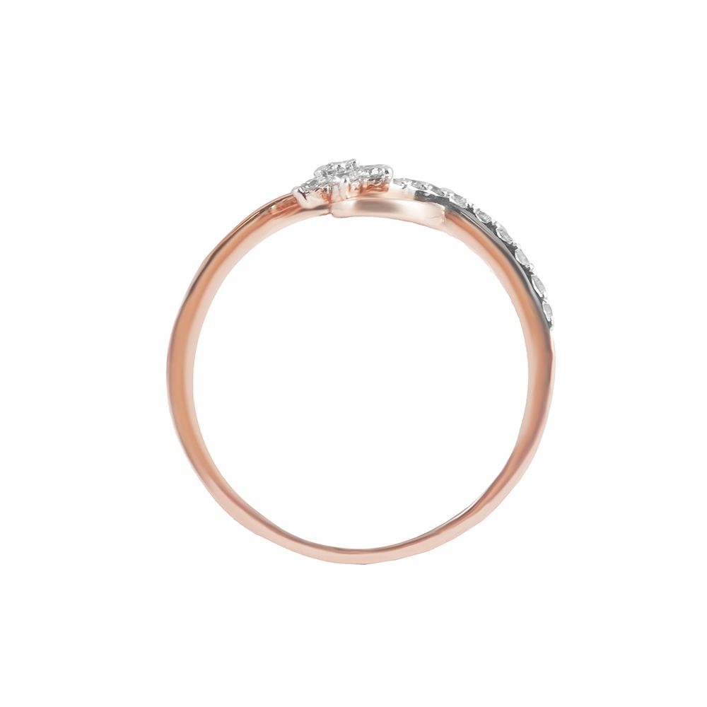 Graceful Floral Diamond Rose Gold Ring-Rings-ORG23K45