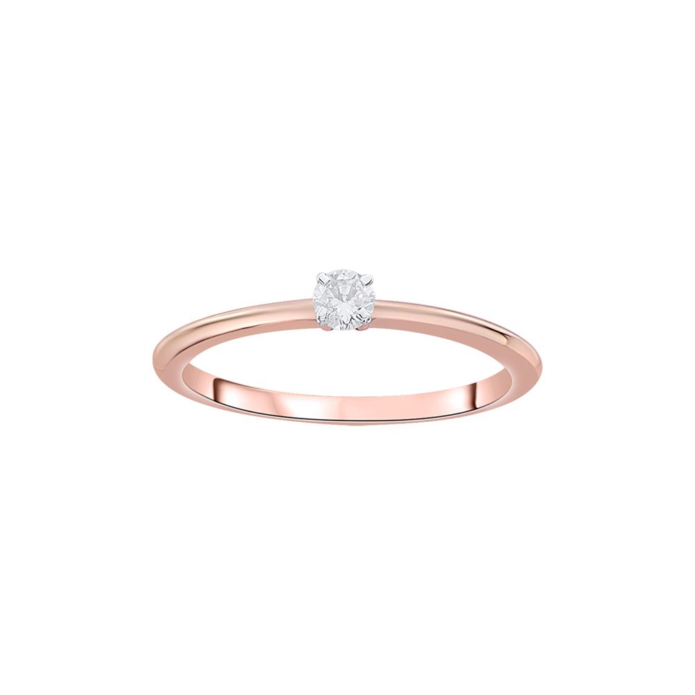 18KT Rose Gold Diamond Solitaire Ring-Rings-ORG23K51