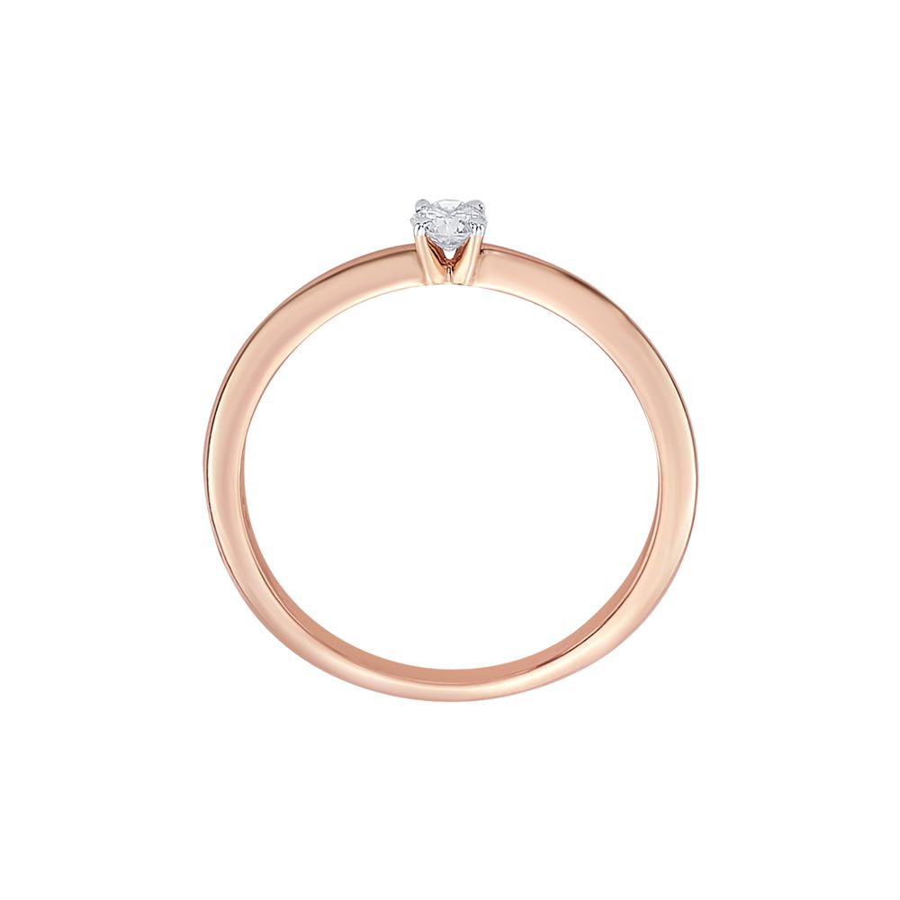 18KT Rose Gold Diamond Solitaire Ring-Rings-ORG23K51