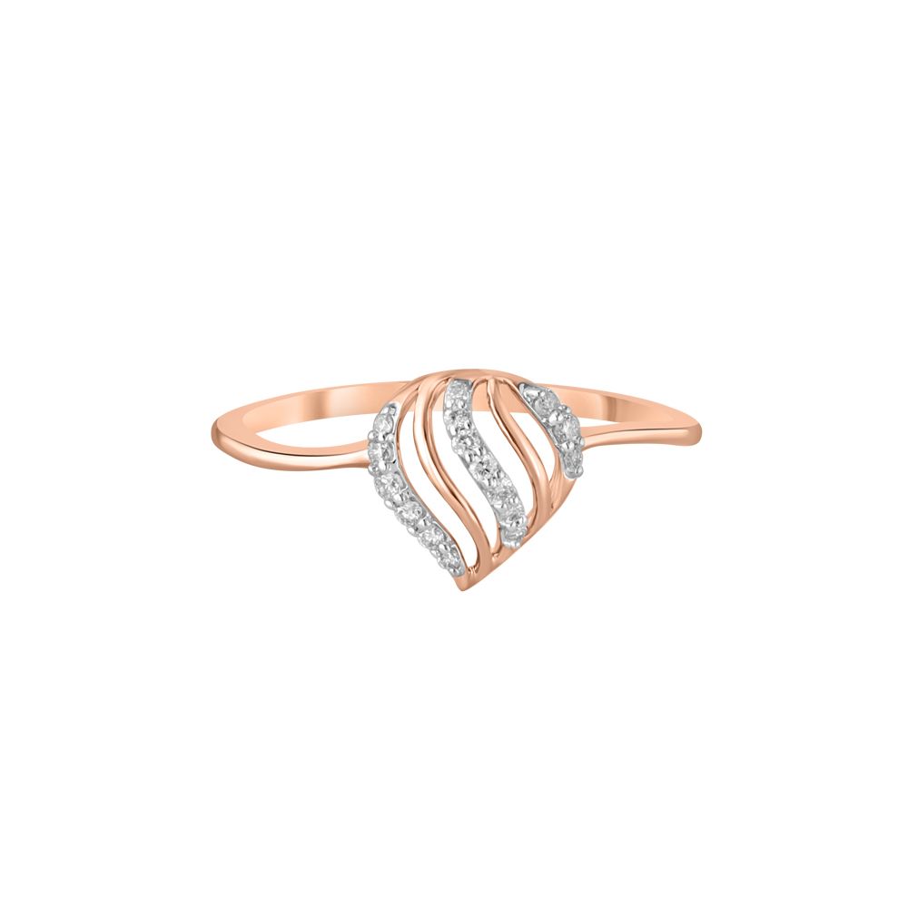 Simple Swirl Design Diamond Finger Ring-Rings-ORG23K53