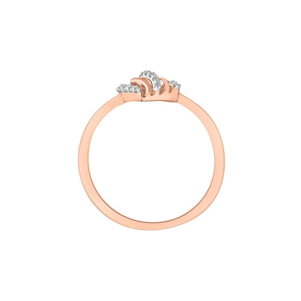 Simple Swirl Design Diamond Finger Ring-Rings-ORG23K53