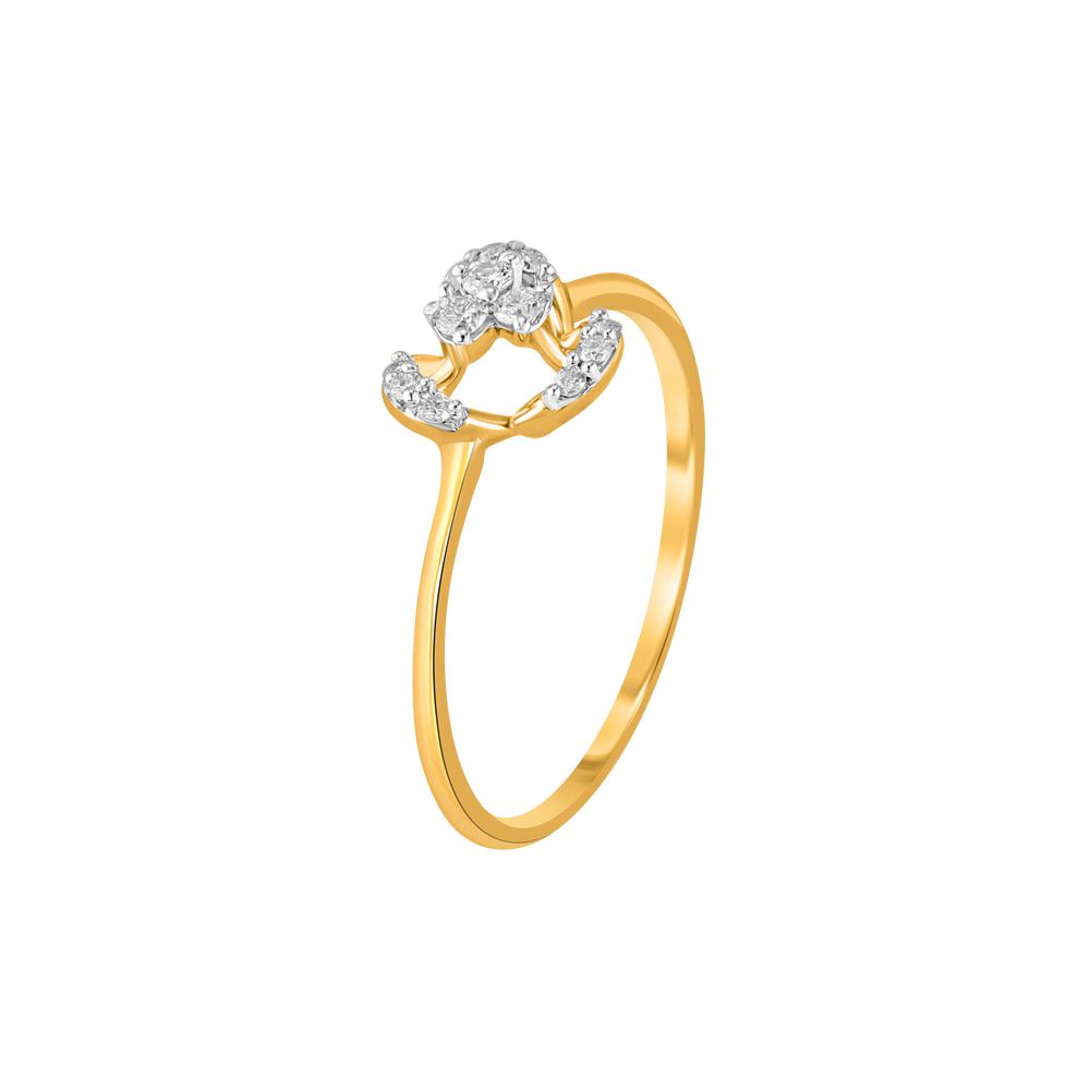 Clover Diamond Finger Ring-Rings-ORG23K55