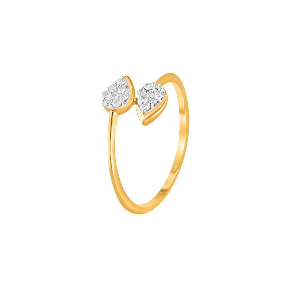 Leafy Diamond Finger Ring-Rings-ORG23K57