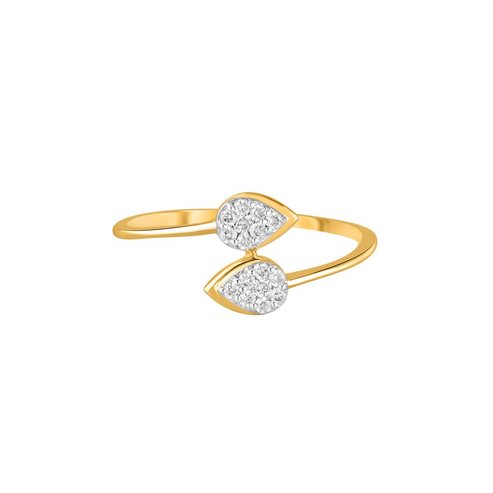 Leafy Diamond Finger Ring-Rings-ORG23K57