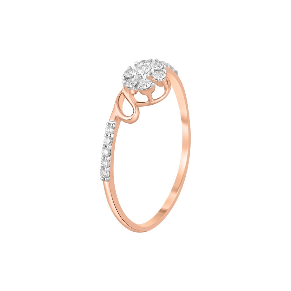 Pretty Floral Diamond Finger Ring-Rings-ORG23K59