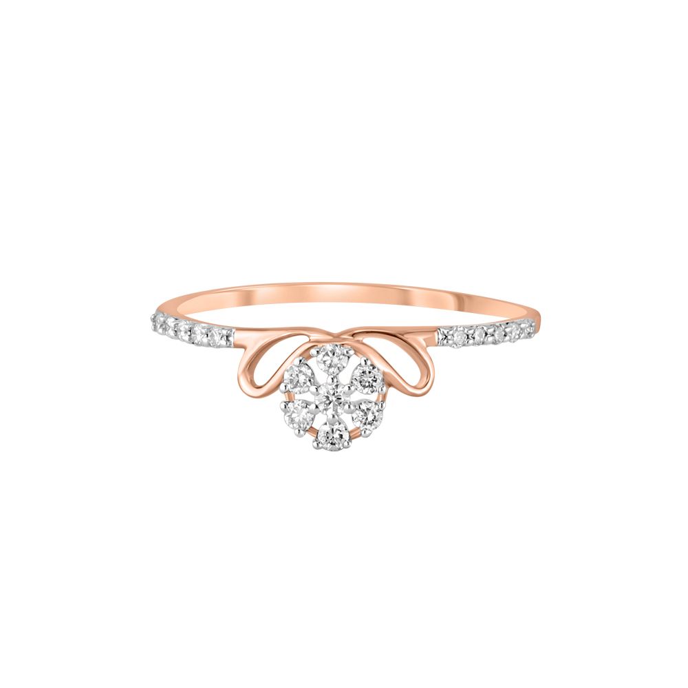 Pretty Floral Diamond Finger Ring-Rings-ORG23K59