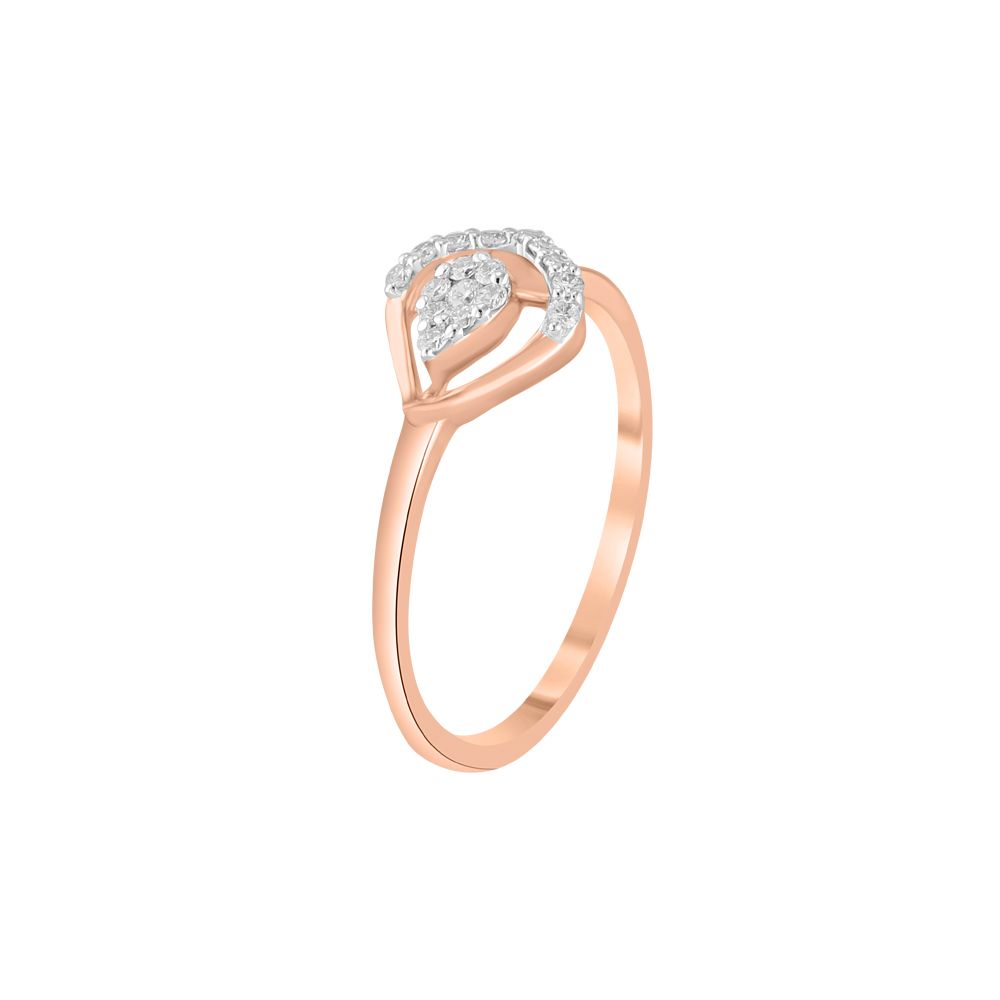 Artistic Leafy Rose Gold Finger Ring-Rings-ORG23K63