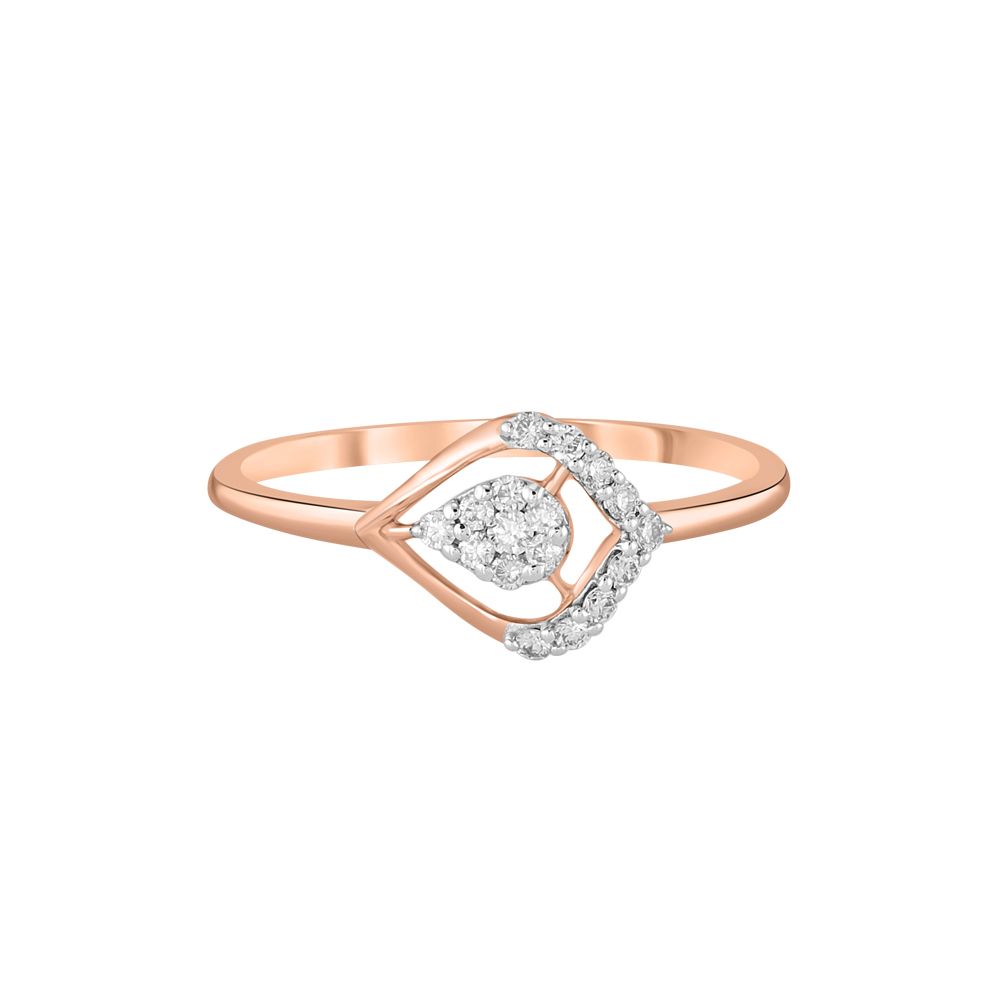 Artistic Leafy Rose Gold Finger Ring-Rings-ORG23K63