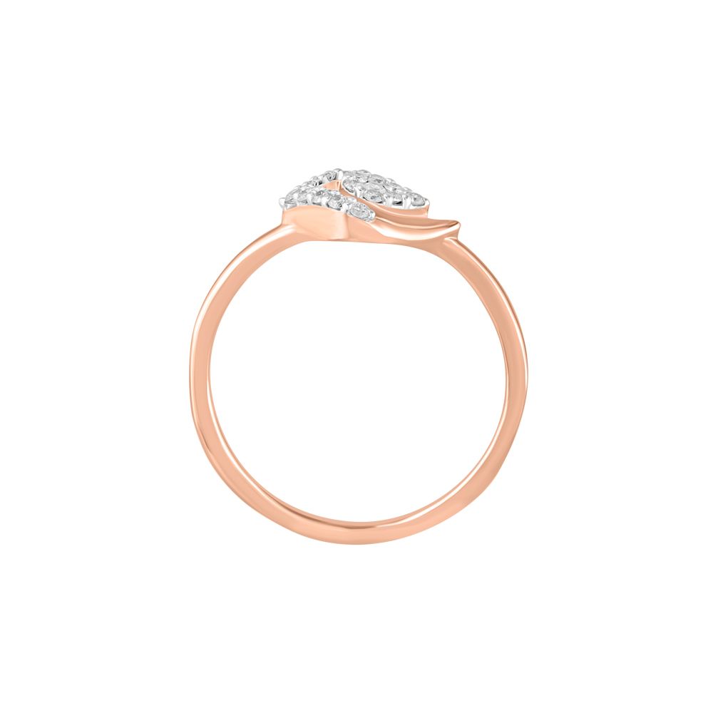 Artistic Leafy Rose Gold Finger Ring-Rings-ORG23K63