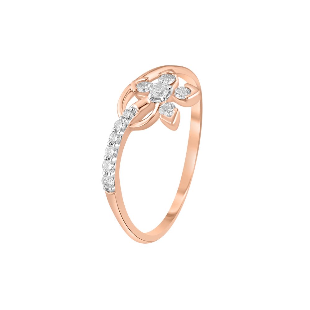 Gracious Diamond Floral Finger Ring-Rings-ORG23K64