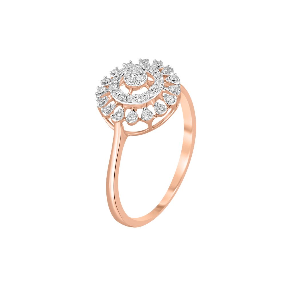 Brillaint Cluster Design Diamond Finger Ring-Rings-ORG23K66