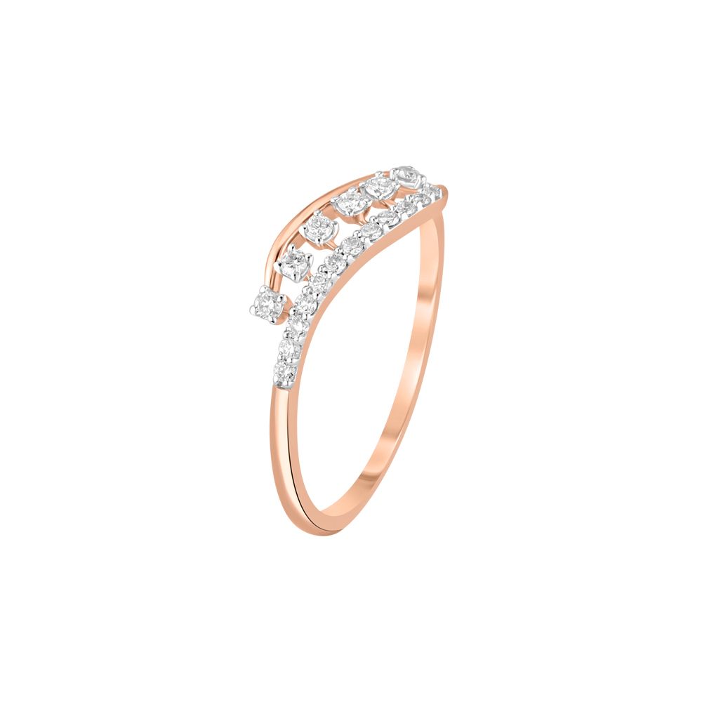 Swirl Design Rose Gold Finger Ring-Rings-ORG23K67