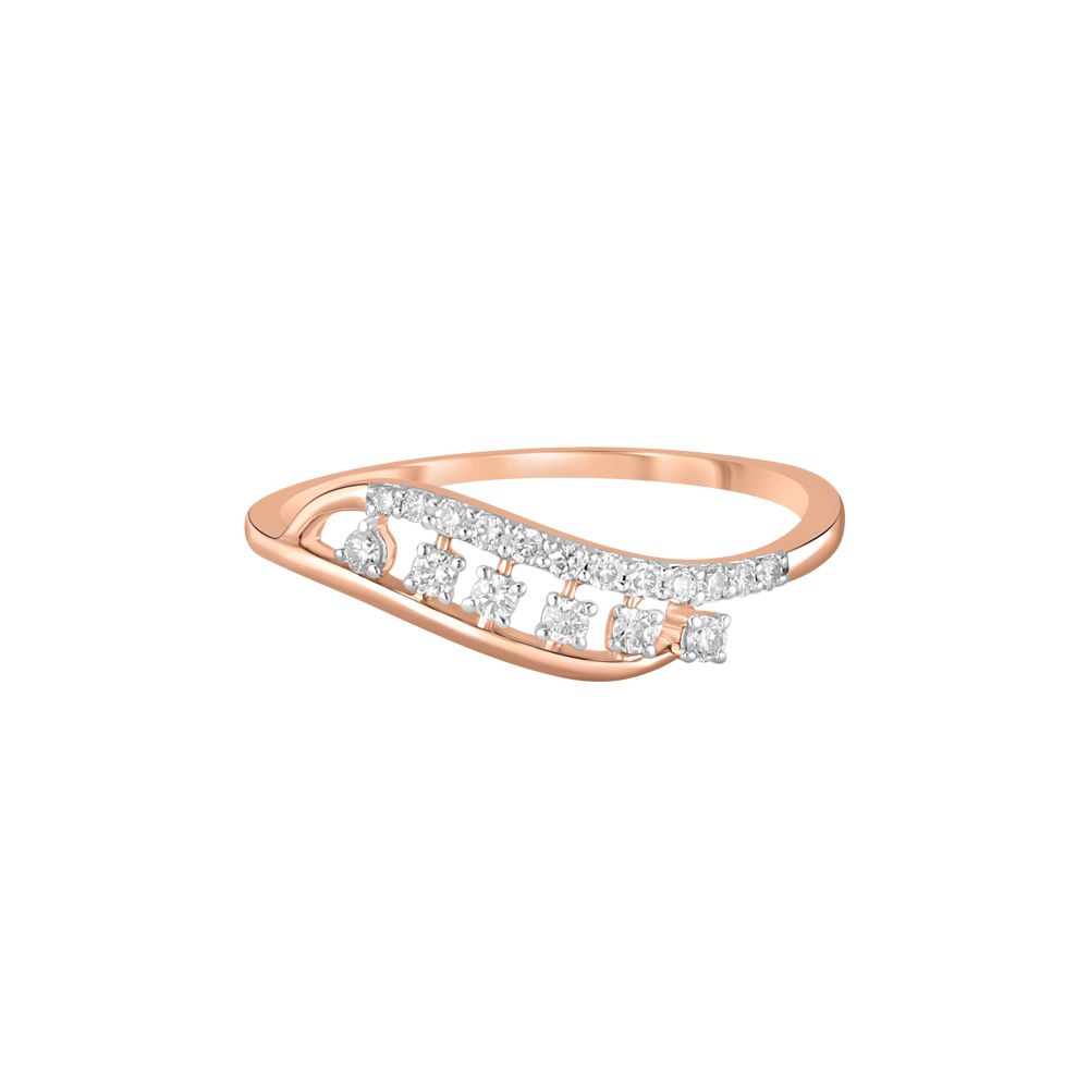 Swirl Design Rose Gold Finger Ring-Rings-ORG23K67