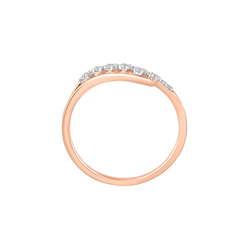 Swirl Design Rose Gold Finger Ring-Rings-ORG23K67