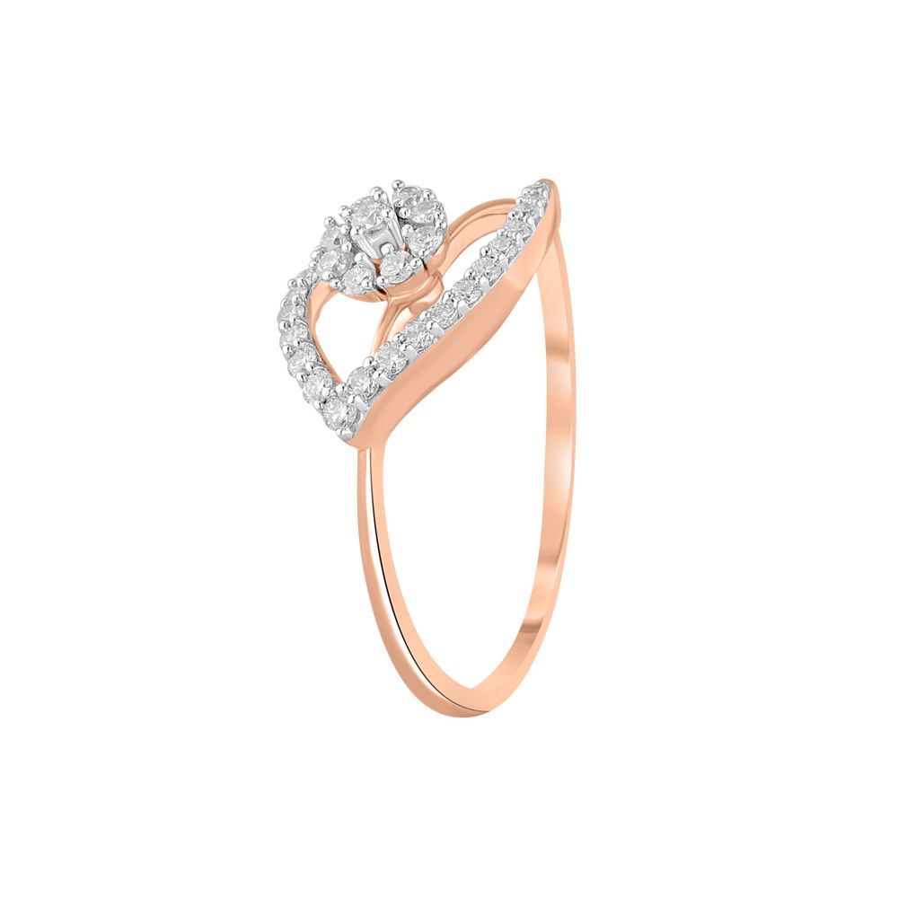 Floral 14Kt Rose Gold Finger Ring-Rings-ORG23K71