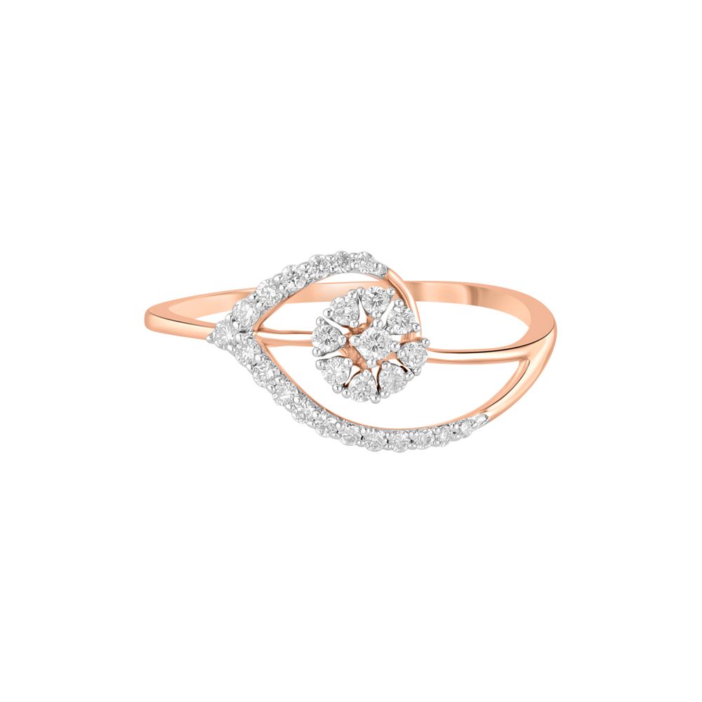 Floral 14Kt Rose Gold Finger Ring-Rings-ORG23K71