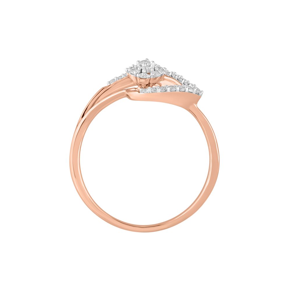 Floral 14Kt Rose Gold Finger Ring-Rings-ORG23K71