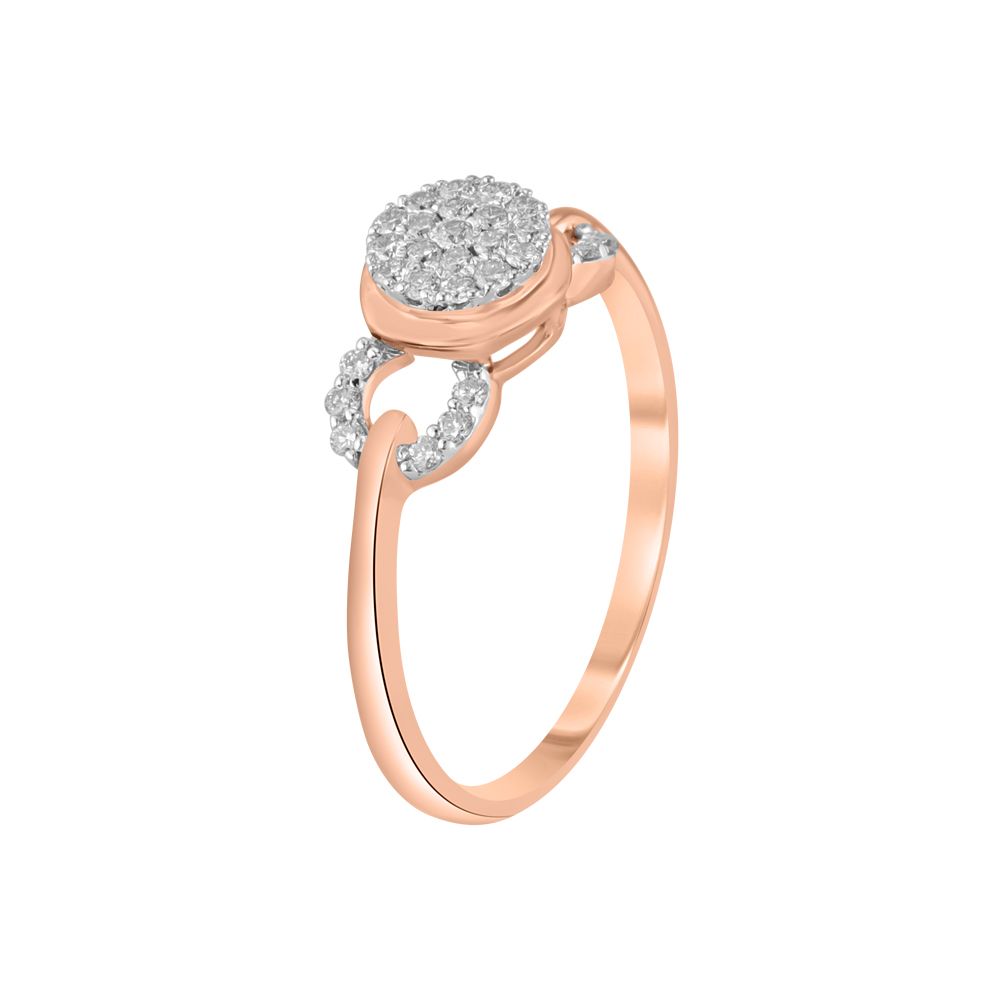 Delicate Cluster Design Rose Gold Finger Ring-Rings-ORG23K73