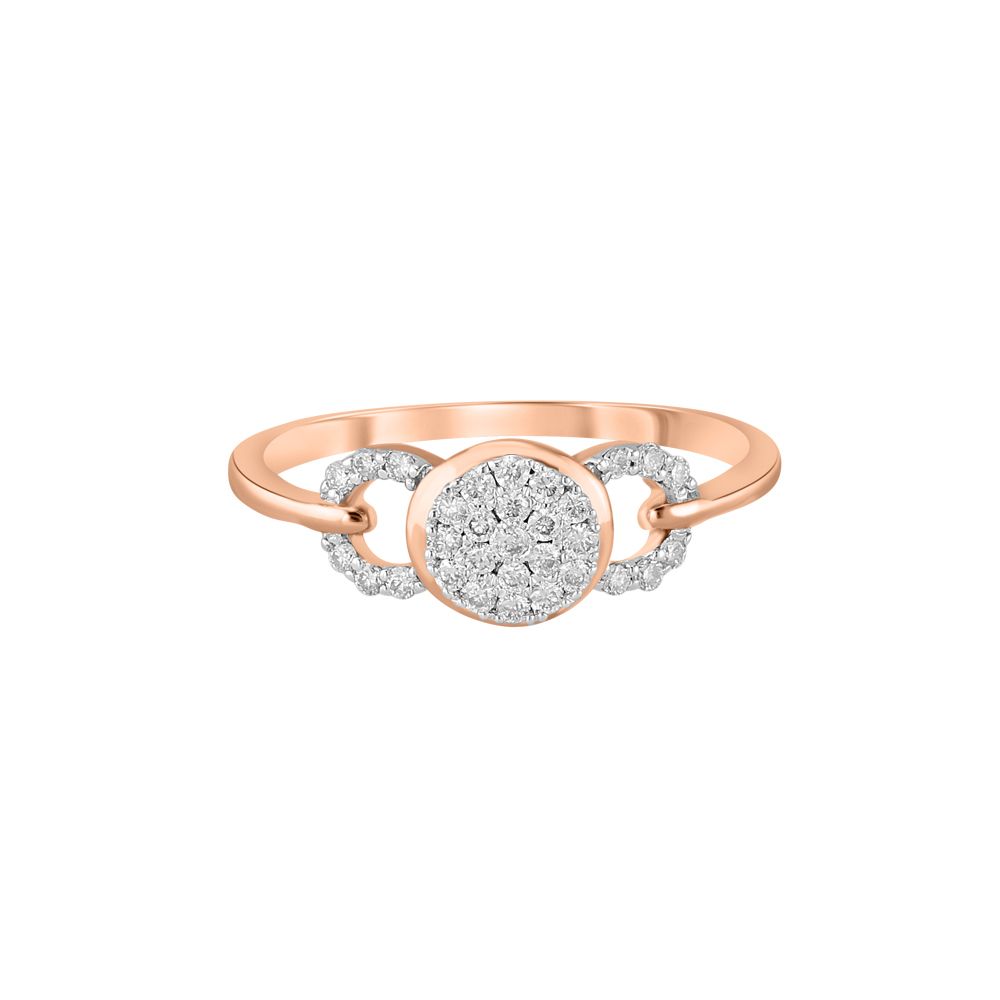 Delicate Cluster Design Rose Gold Finger Ring-Rings-ORG23K73