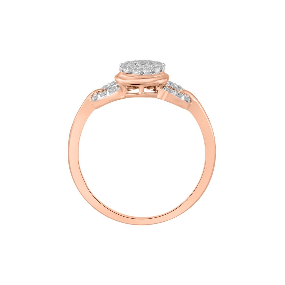 Delicate Cluster Design Rose Gold Finger Ring-Rings-ORG23K73