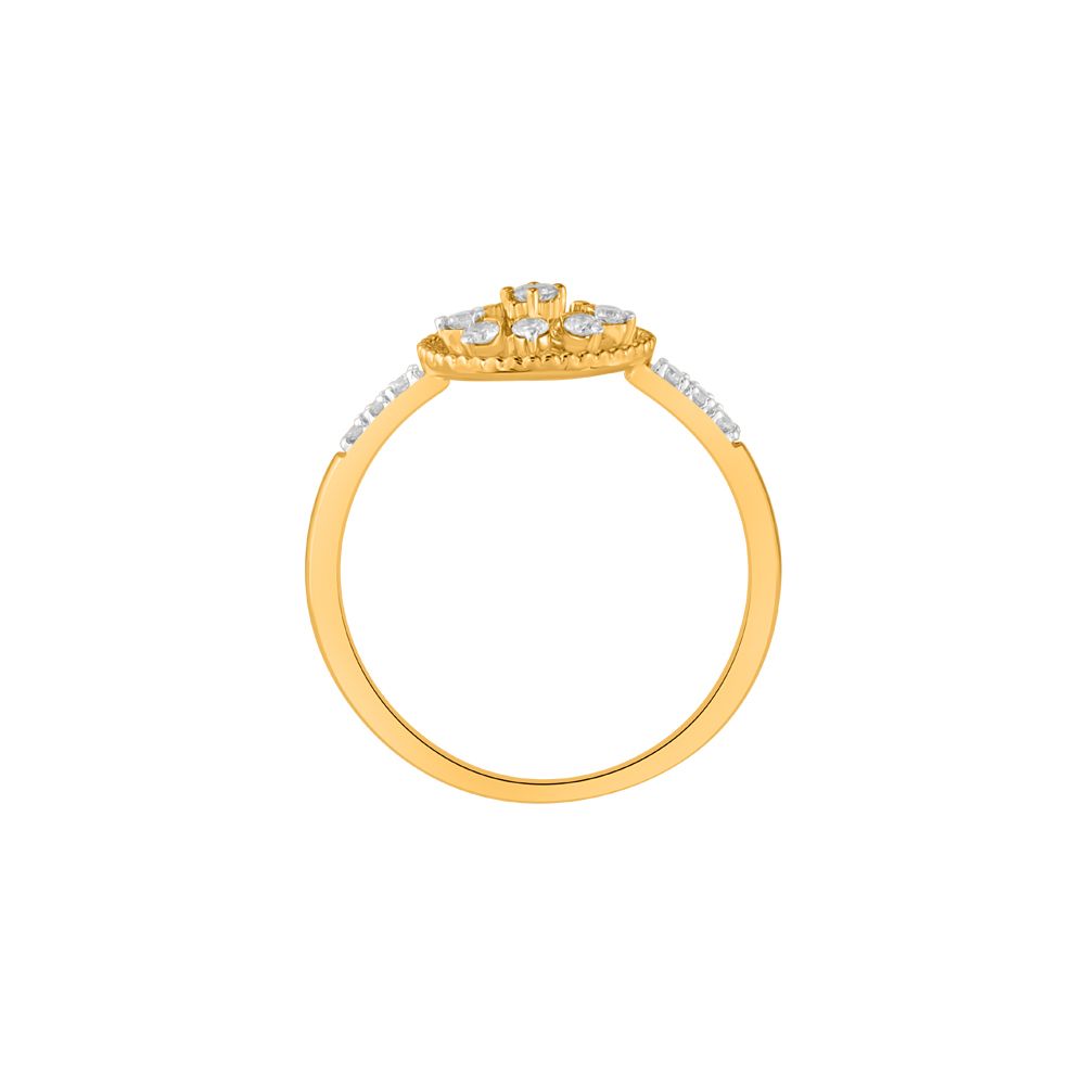 Floral Patterned Diamond Ring-Rings-ORG23K74
