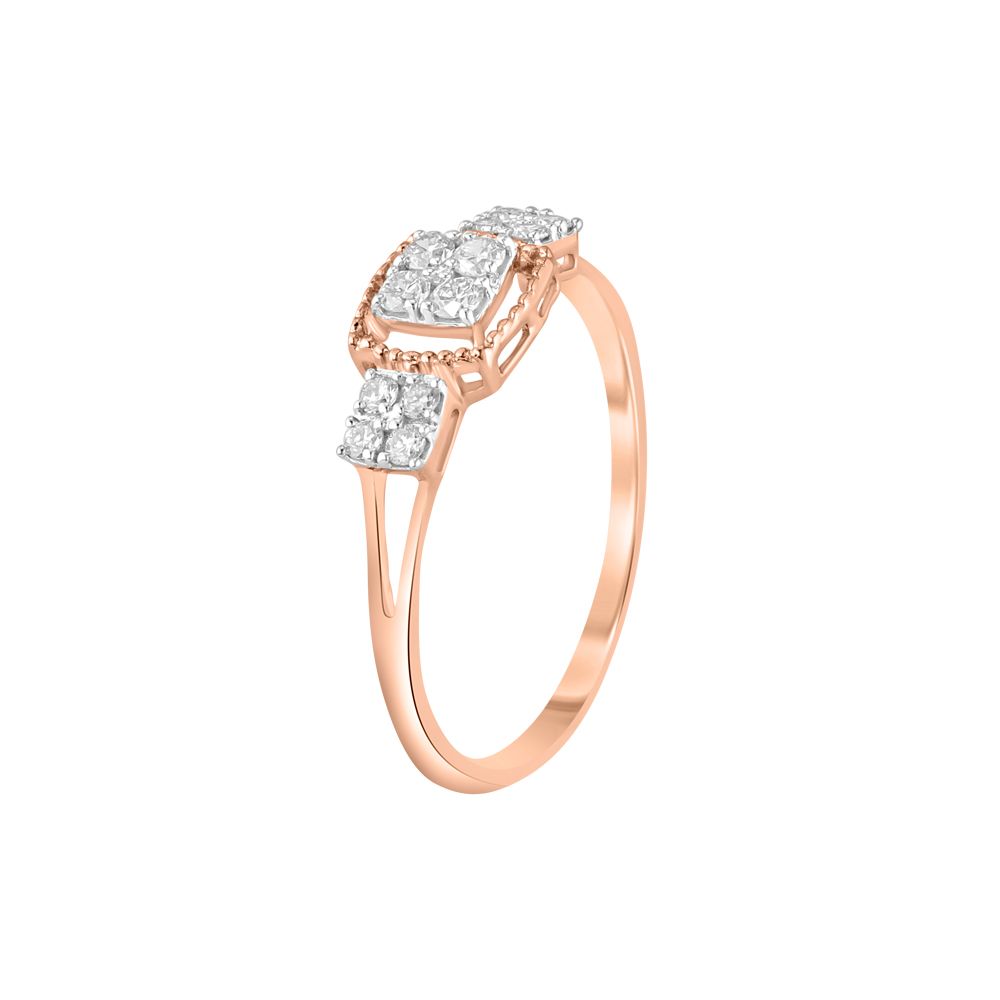 Subtle Geometric Design Rose Gold Finger Ring-Rings-ORG23K75