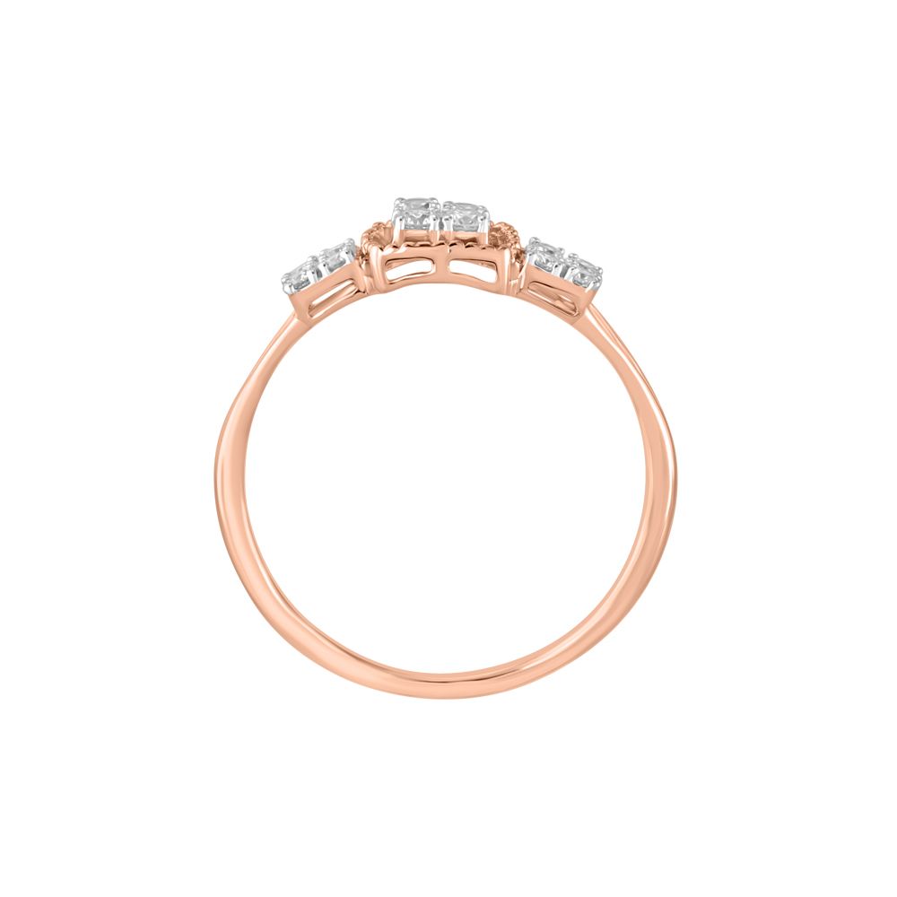 Subtle Geometric Design Rose Gold Finger Ring-Rings-ORG23K75