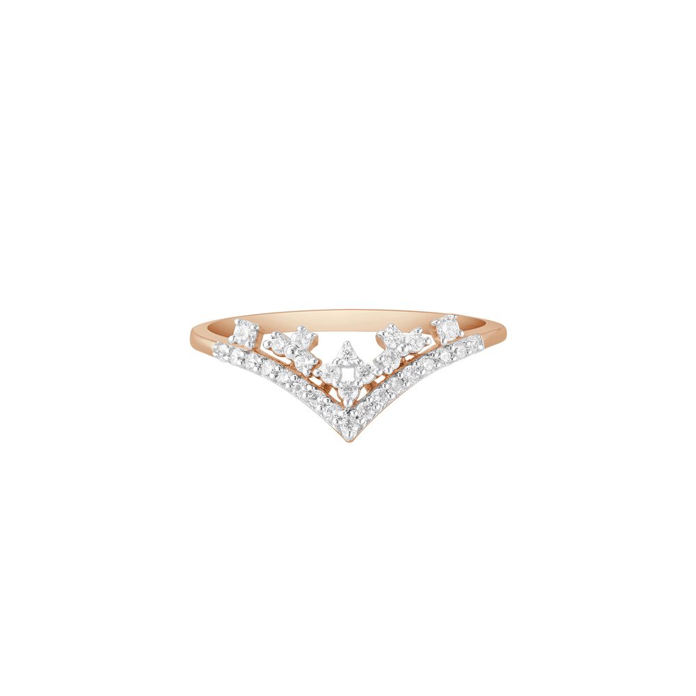 Glamorous Chevron Design Diamond Finger Ring-Diamond-ORG23K77