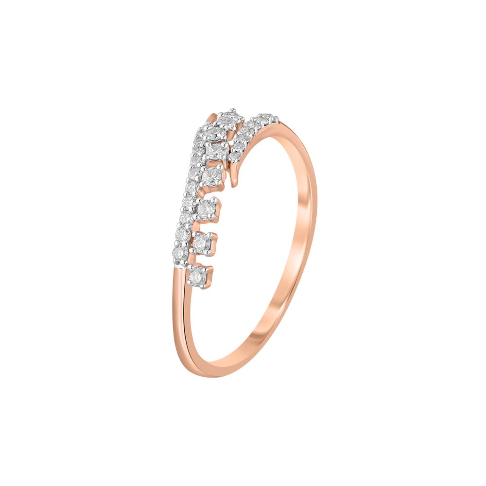 Lustrous Swirl Design Diamond Finger Ring-Rings-ORG23K78