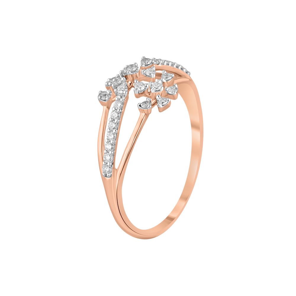 Elegant Floral Diamond Finger Ring-Rings-ORG23K79
