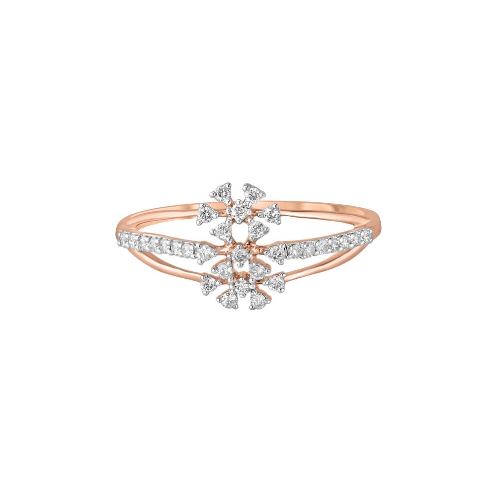 Elegant Floral Diamond Finger Ring-Rings-ORG23K79