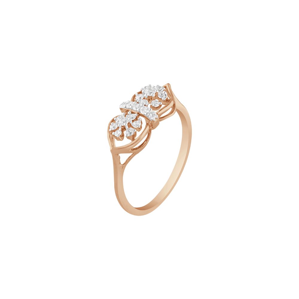 Precious Floral Diamond Finger Ring-Rings-ORG23K83