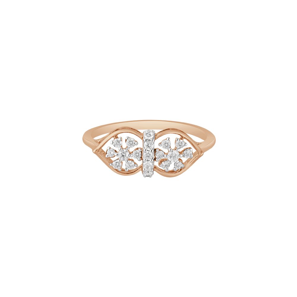 Precious Floral Diamond Finger Ring-Rings-ORG23K83