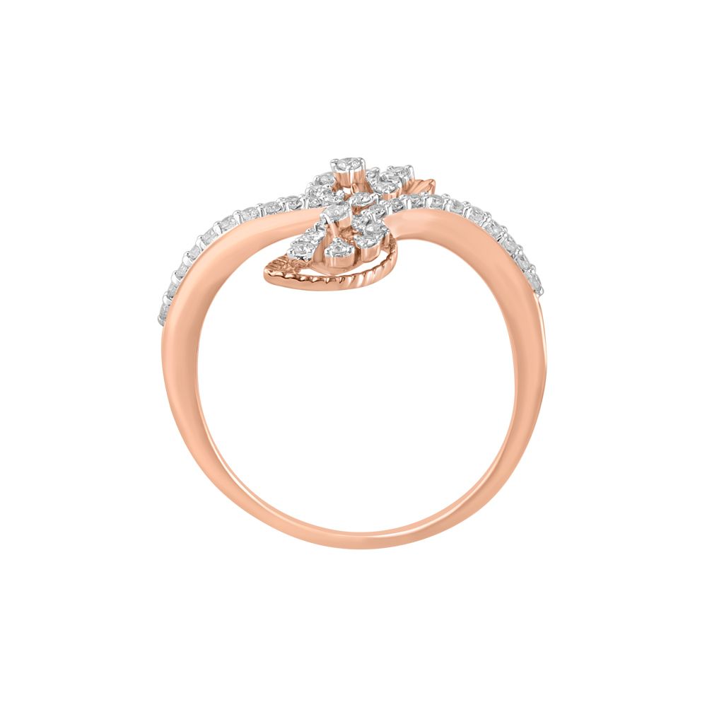 Compelling Leafy Diamond Finger Ring-Rings-ORG23K86