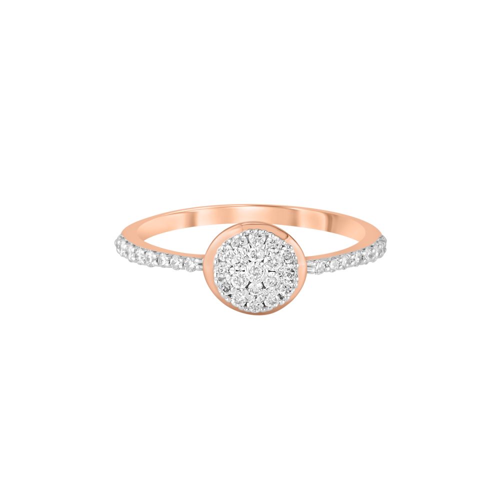 Clustered Round Diamond Finger Ring-Rings-ORG23K89