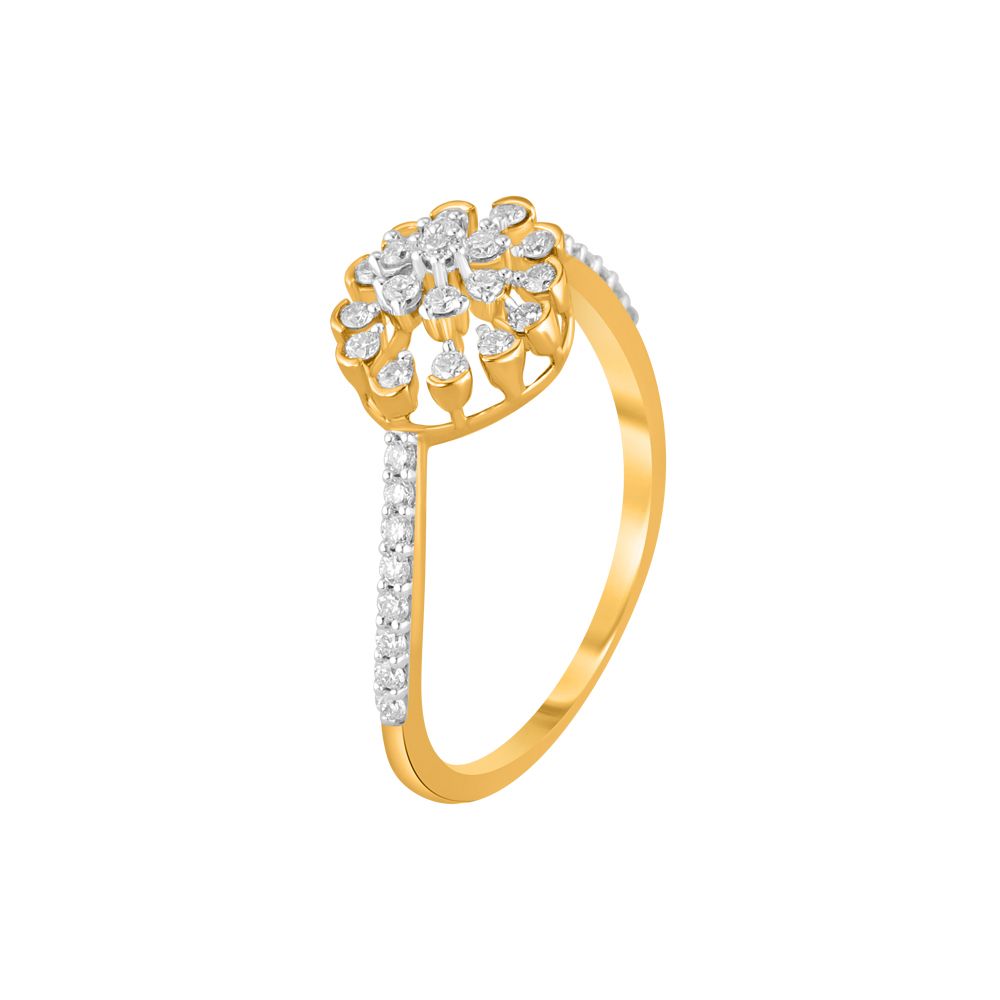 Sparkling Yellow Gold Finger Ring-Rings-ORG23K93