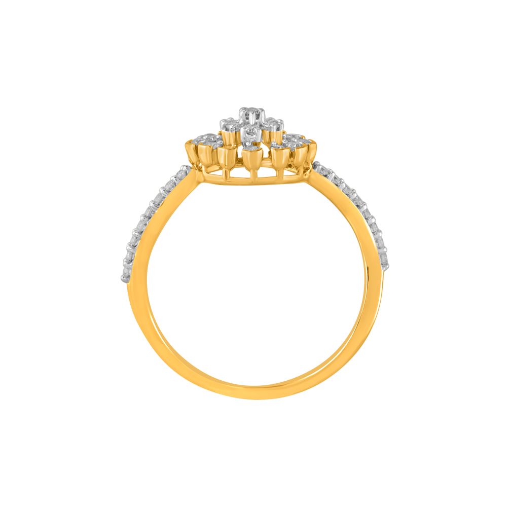 Sparkling Yellow Gold Finger Ring-Rings-ORG23K93