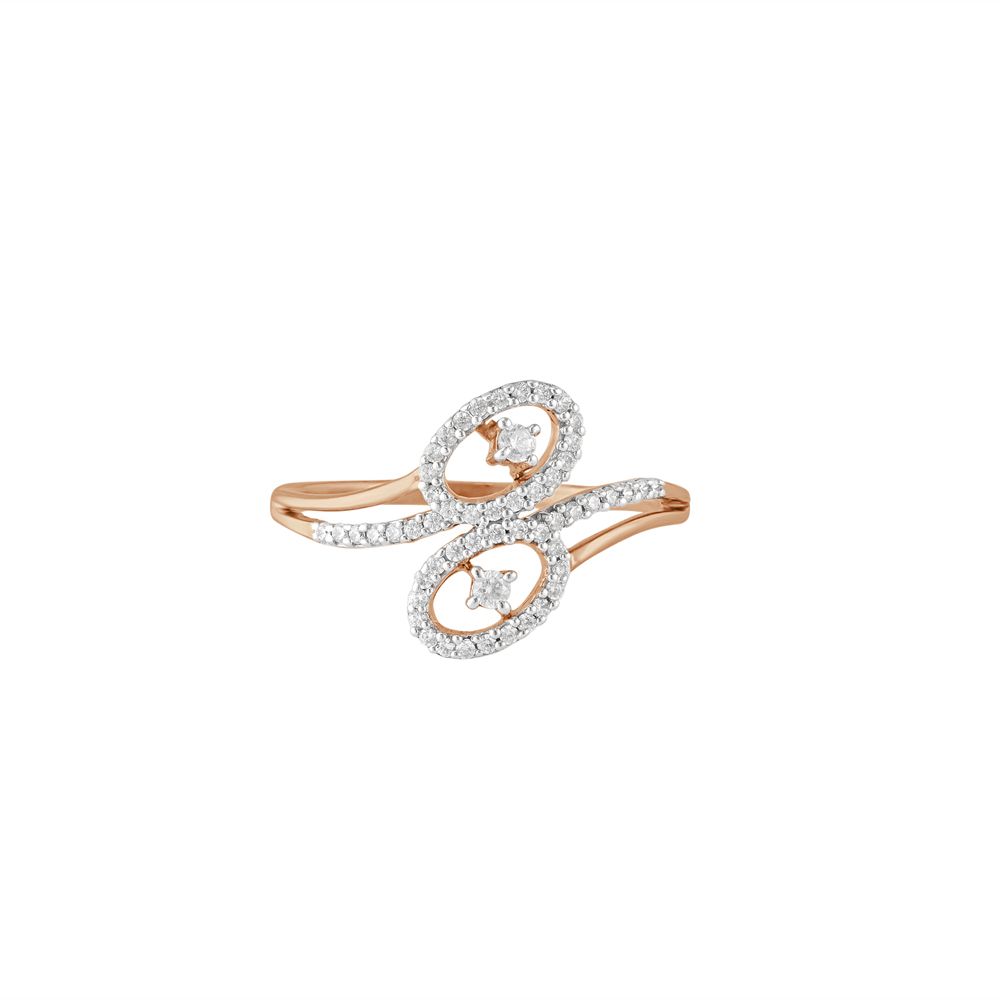 Crisscross Design Diamond Finger Ring from the Desired Collection-Rings-ORG23K94