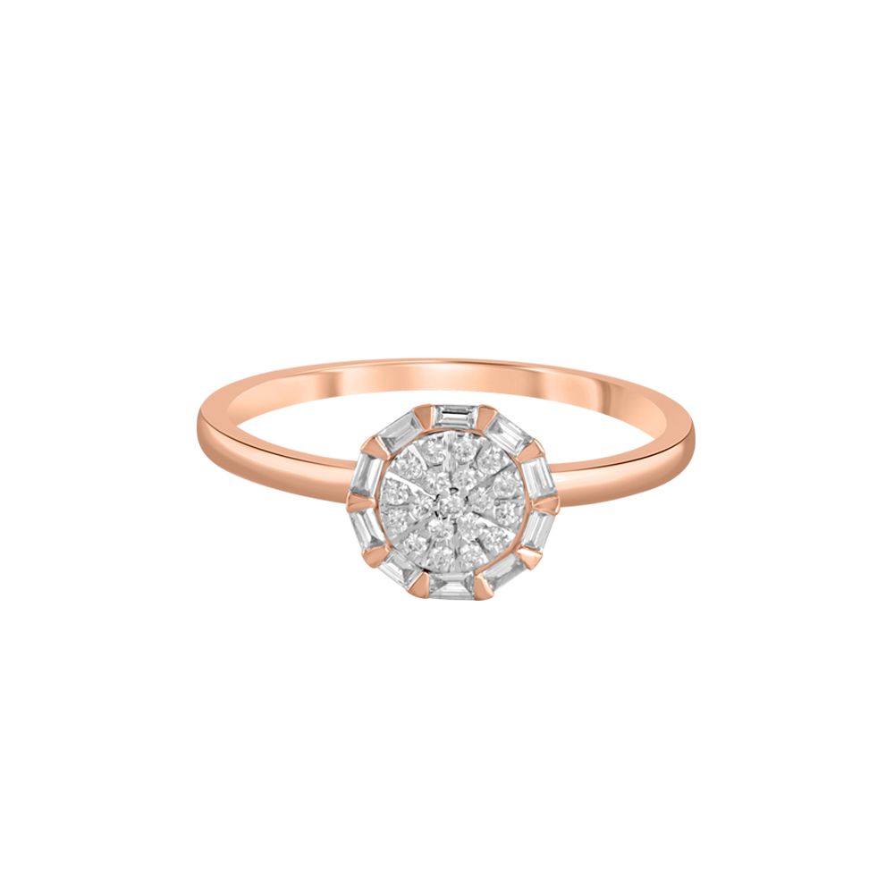 Round Design Diamond Finger Ring-Rings-ORG23L04
