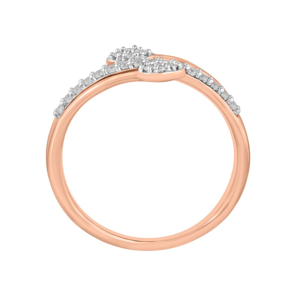 Spiral Design Rose Gold Finger Ring-Diamond-ORG23L05