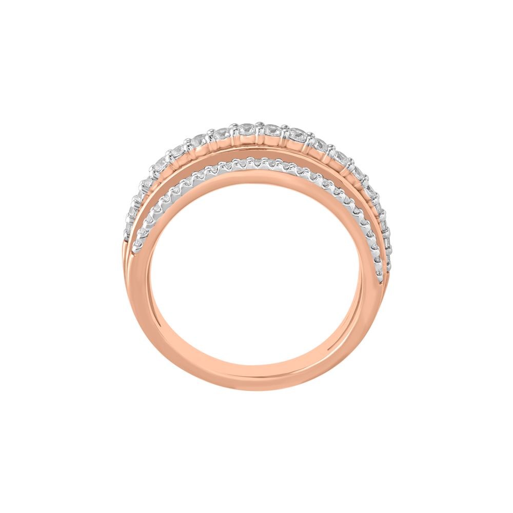 Tasteful Diamond and 18Kt Rose Gold Finger Band-Rings-ORG23L06