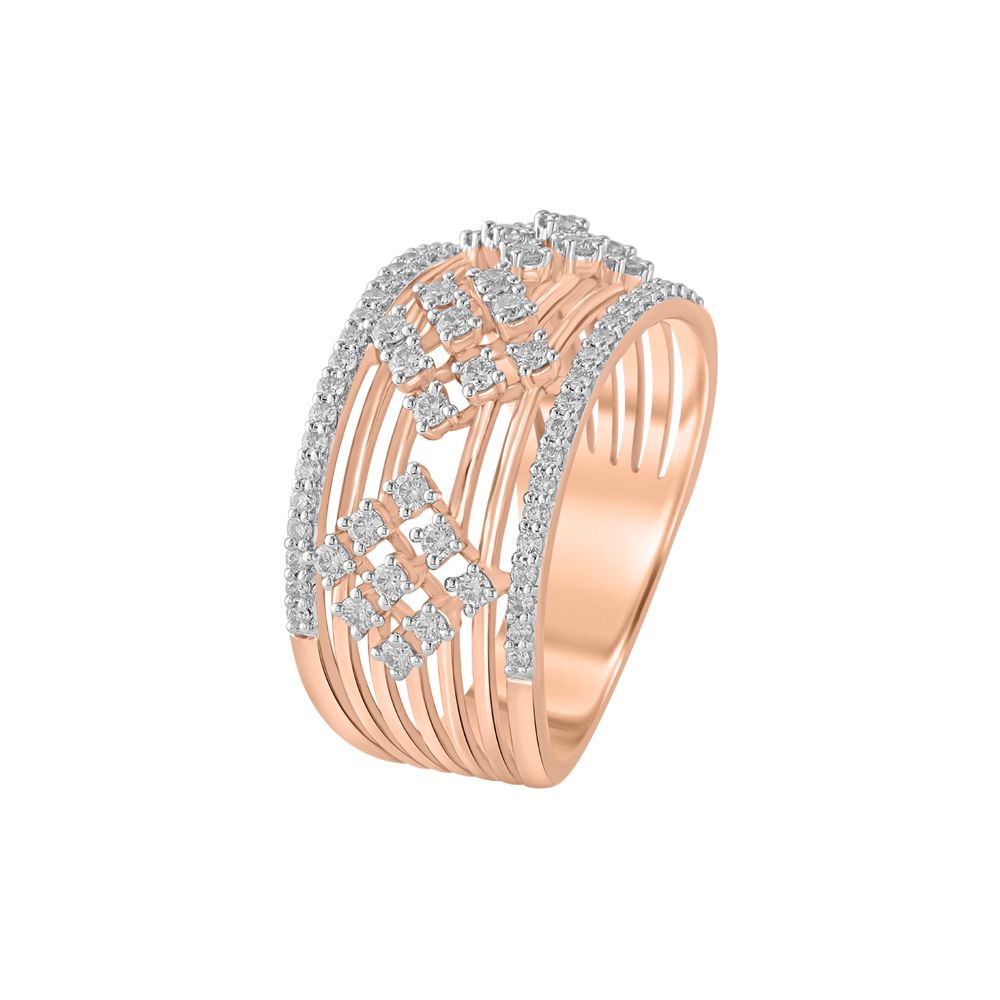 Breathtaking Rose Gold and Diamond Finger Band-Rings-ORG23L07