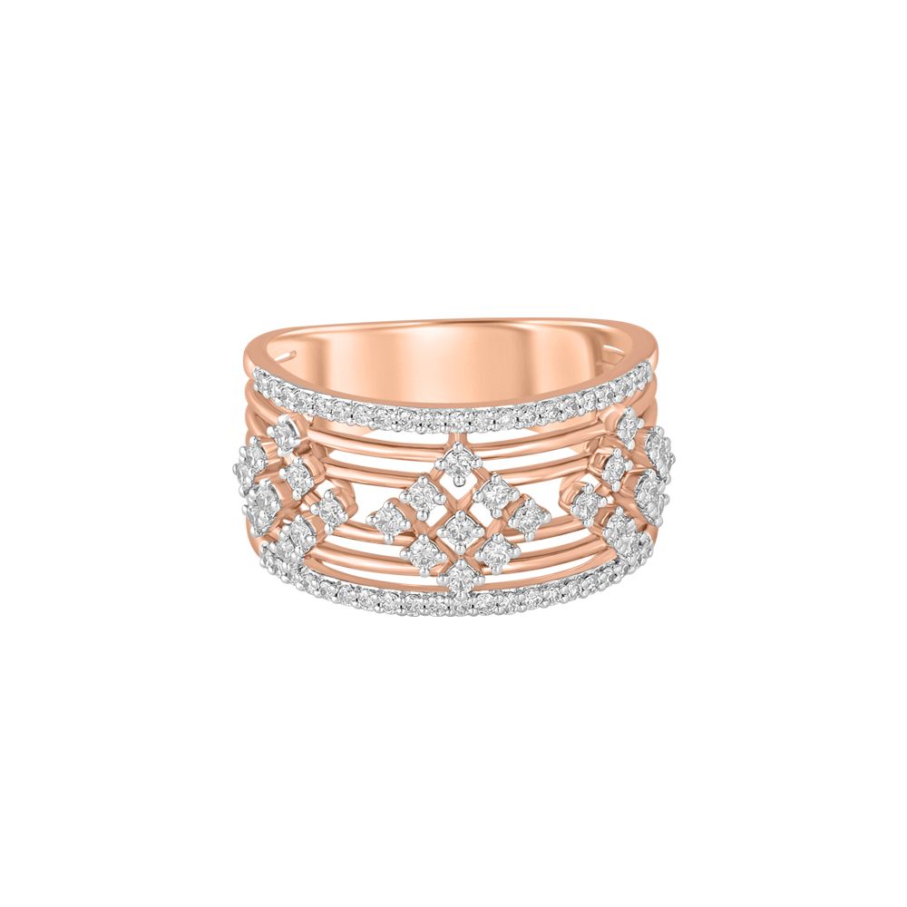 Breathtaking Rose Gold and Diamond Finger Band-Rings-ORG23L07