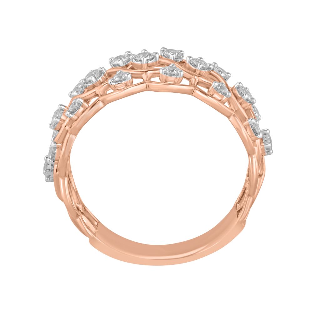 Attractive Swirl Design Diamond Finger Band-Diamond-ORG23L08