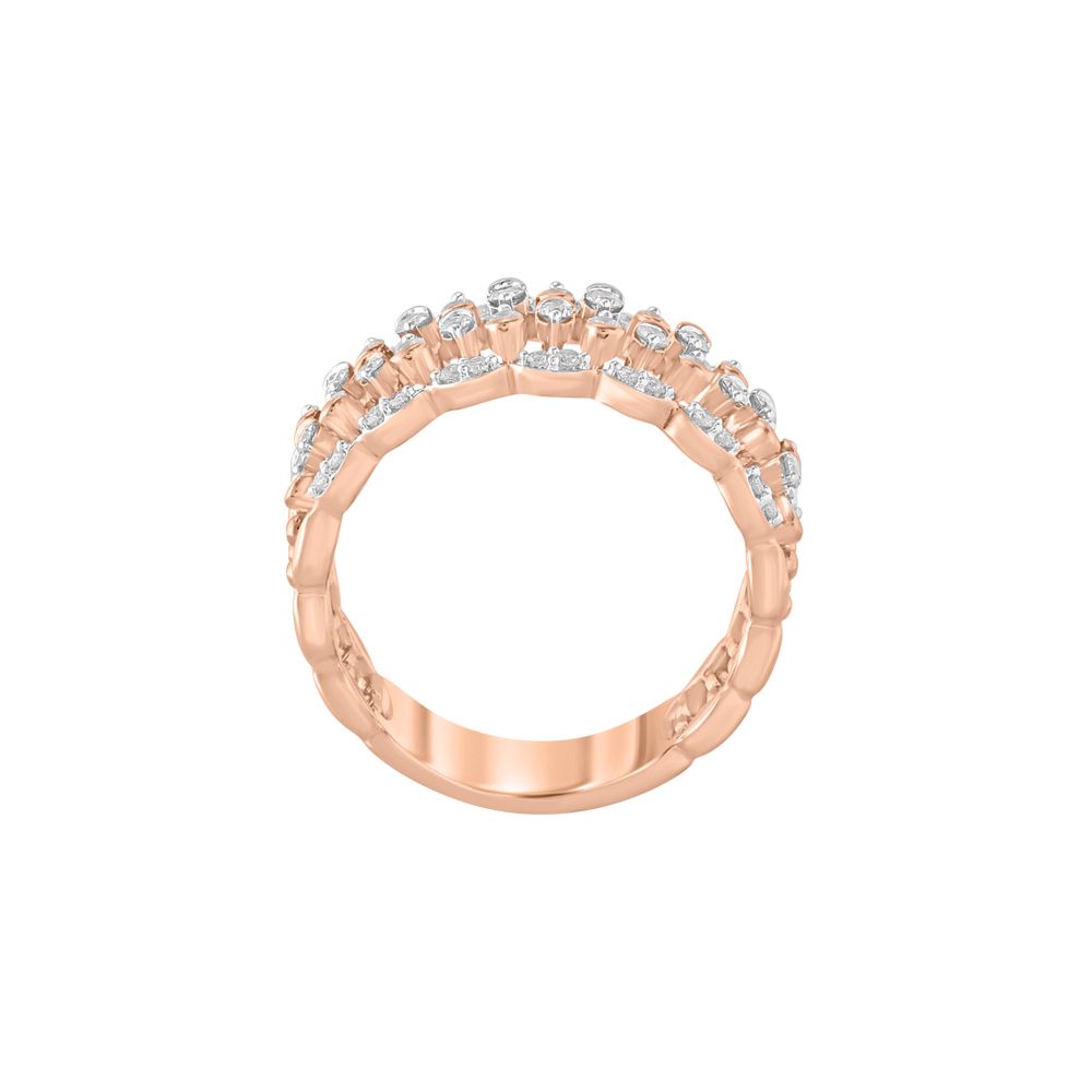 Gleaming Rose Gold and Diamond Finger Ring-Rings-ORG23L09