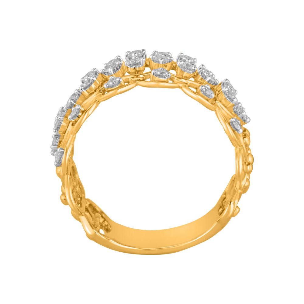 Lustrous Yellow Gold Finger Band-Diamond-ORG23L10