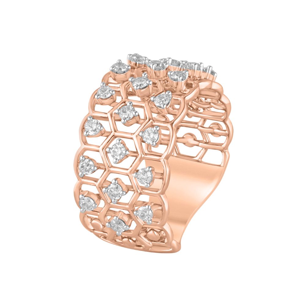 Sparkling Rose Gold and Diamond Finger Band-Diamond-ORG23L11