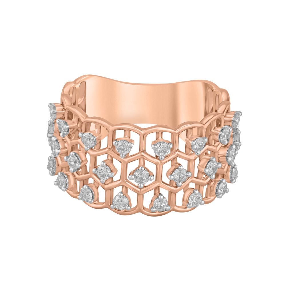 Sparkling Rose Gold and Diamond Finger Band-Diamond-ORG23L11