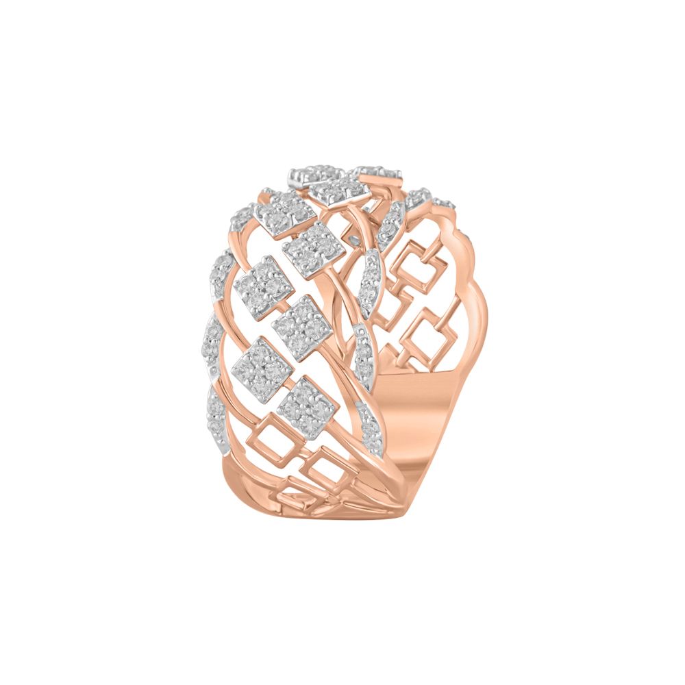 Charming Diamond Studded Rose Gold Band-Diamond-ORG23L12