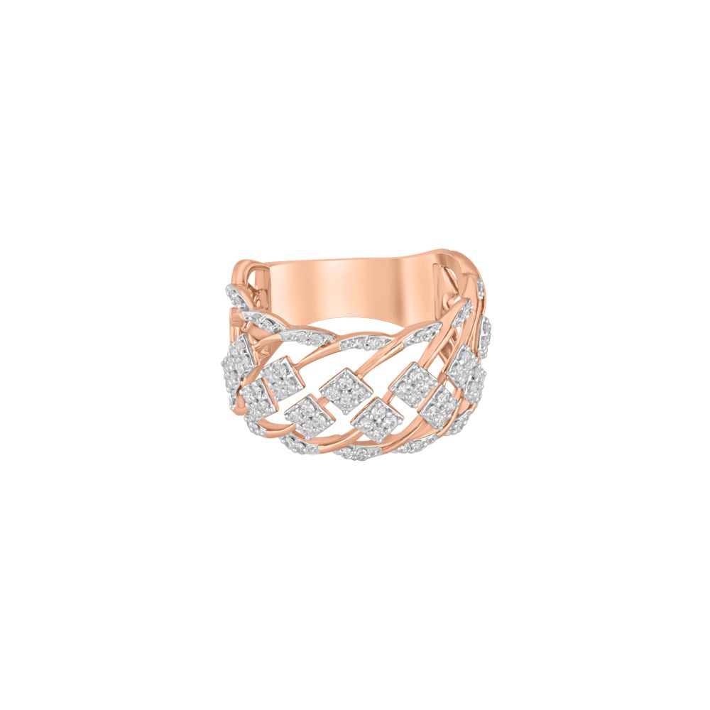 Charming Diamond Studded Rose Gold Band-Diamond-ORG23L12